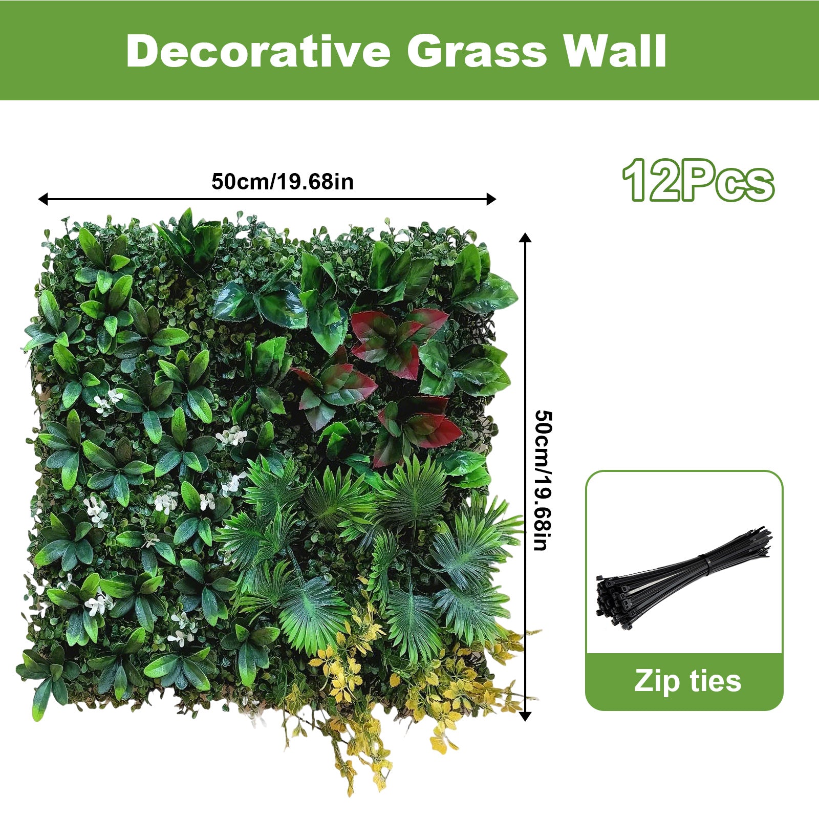Panel de seto artificial Garvee con protección UV instalado en valla exterior