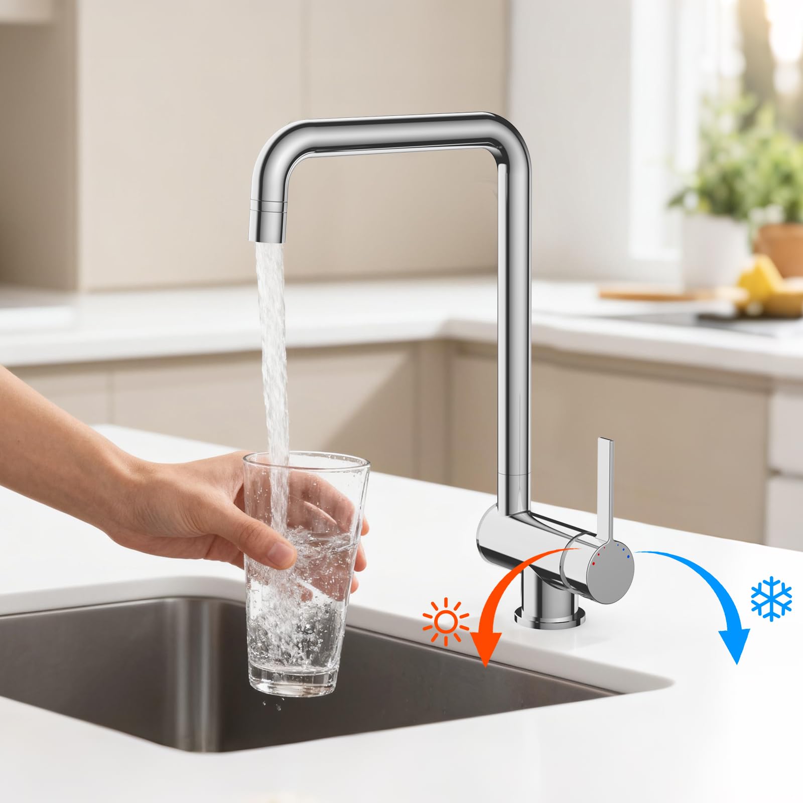 Grifo de cocina plegable tipo 7 latón cepillado dorado Garvee